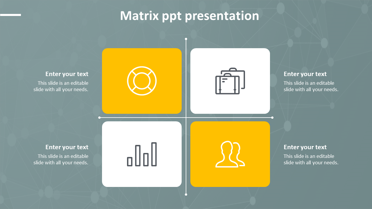 Four Node Matrix PPT Presentation Slide Templates